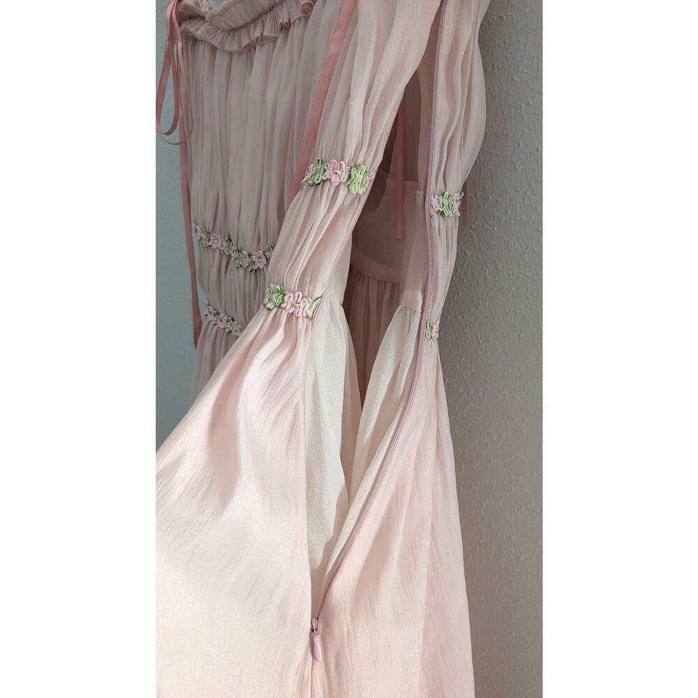 LaceMade Pink Aurora Corset Dress Size XS Princess Cottagecore Romantic Lace - Picture 8 of 11